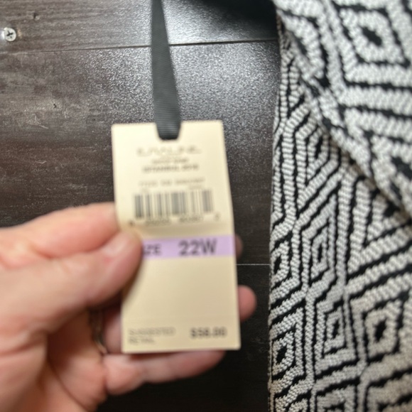 Emaline Black Lined Pencil Skirt Diamond Geometric Pattern Women's Size 22 W $58 - Picture 5 of 5